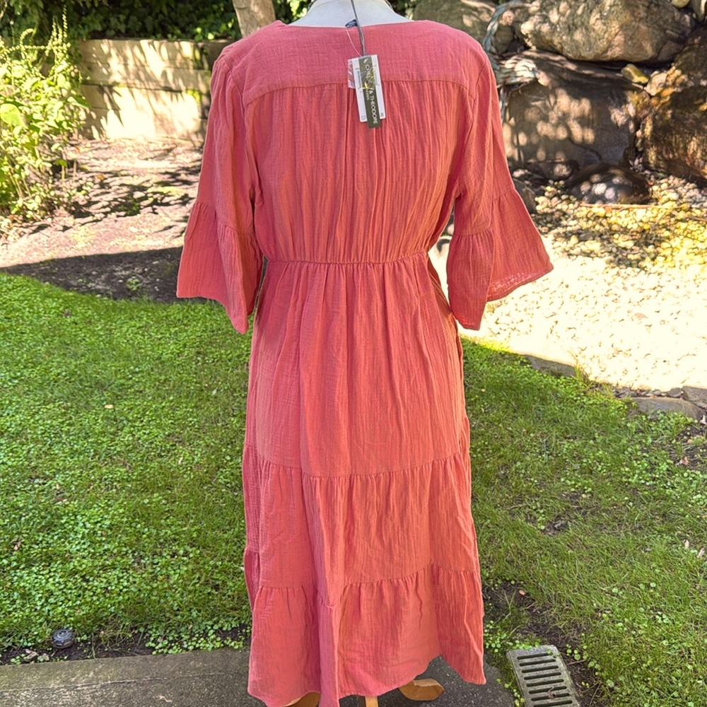CHELSEA & THEODORE COTTON RUFFLES MIDI DRESS- S- NWT ! πππ - Picture 6 of 10